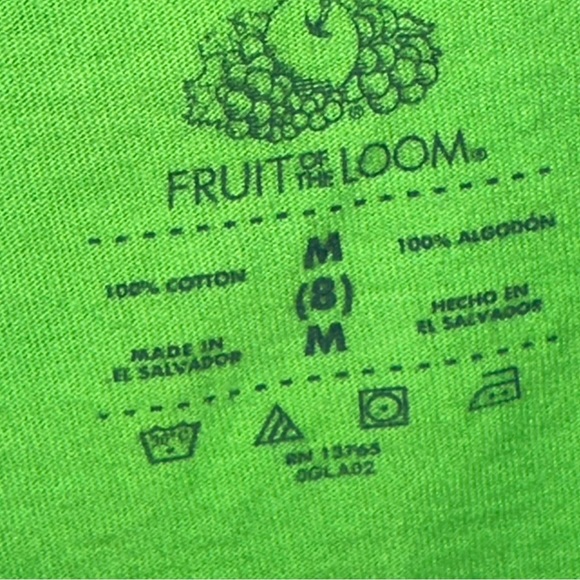 V-neck, short sleeve T-shirt, lime Hanes. Heavy knit 8 - Picture 3 of 5